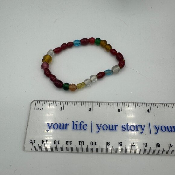 Colorful Multicolor Glass Bead Bracelet - Picture 3 of 3
